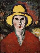 Kasimir Malevich The Woman wear the hat in yellow Spain oil painting artist